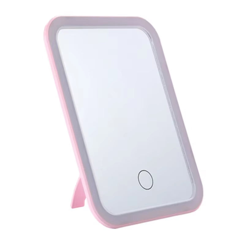 LED Touch Screen Makeup Mirror Folding Mirror Lighted Makeup Mirror 3 Colors Light Modes USB Rechargeable Cosmetic Mirror Tools